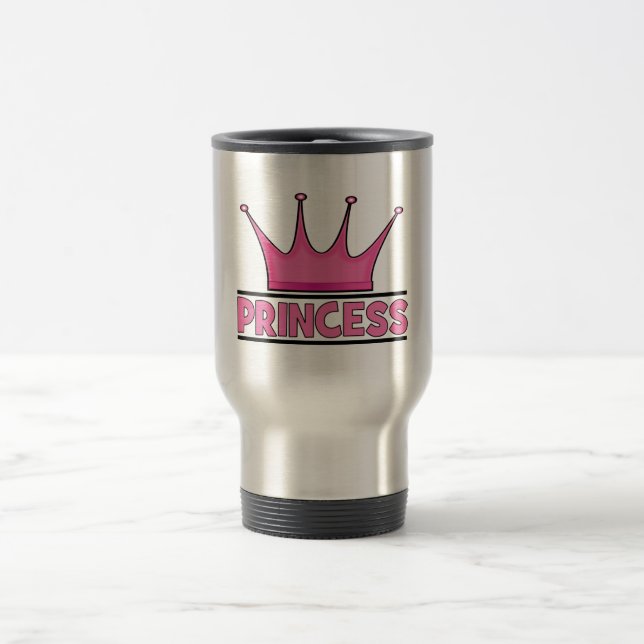 Mug De Voyage Princesse rose personnalisée (Centre)