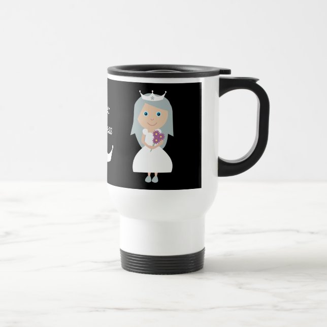 Mug De Voyage Princesse sobre noire et blanche mignonne Travel (Droite)