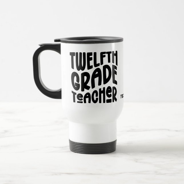 Mug De Voyage Professeur de Terminale Typographie Noire  (Gauche)