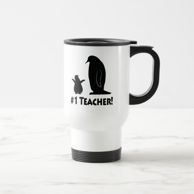 Mug De Voyage Professeur du numéro un : Pingouin et poussin (Droite)