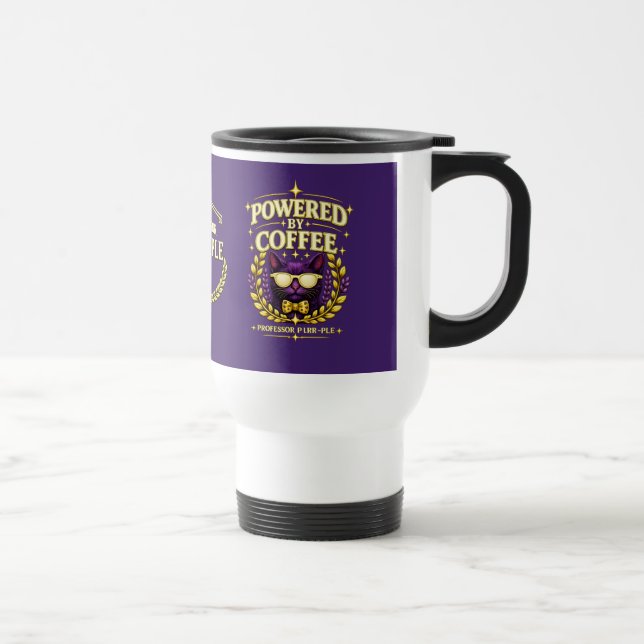 Mug De Voyage Professor Purr-Ple™ – Alimenté par le café (Droite)
