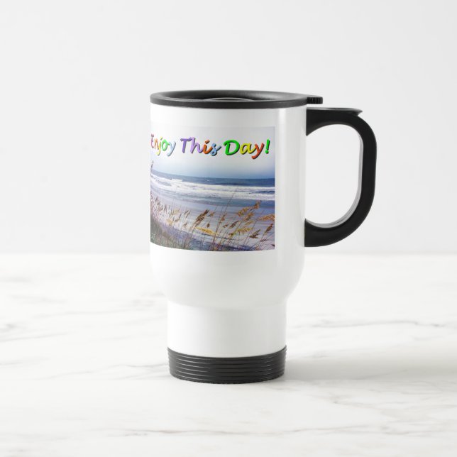 Mug De Voyage Profitez de ce jour de plage Voyage Musique (Droite)