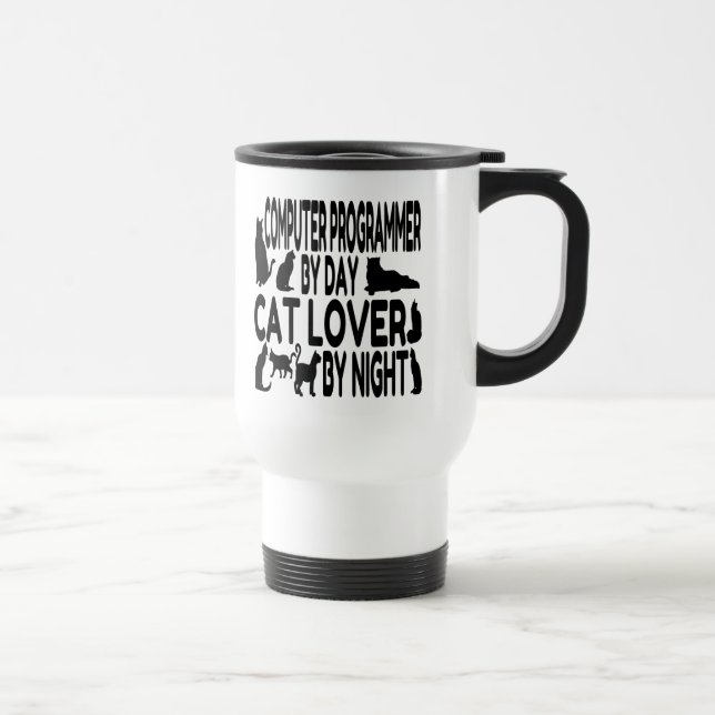 Mug De Voyage Programmeur informatique Amoureux des chats (Droite)