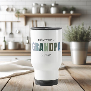 Mug De Voyage Promu à Grand-père EST 2025 Nouveau grand-père