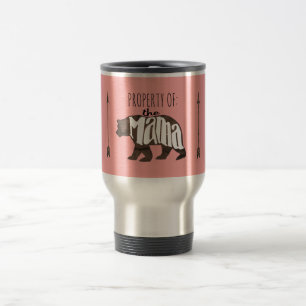 Mug De Voyage Propriété de maman Bear Pink