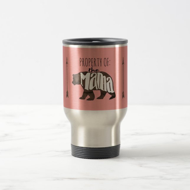Mug De Voyage Propriété de maman Bear Pink (Centre)