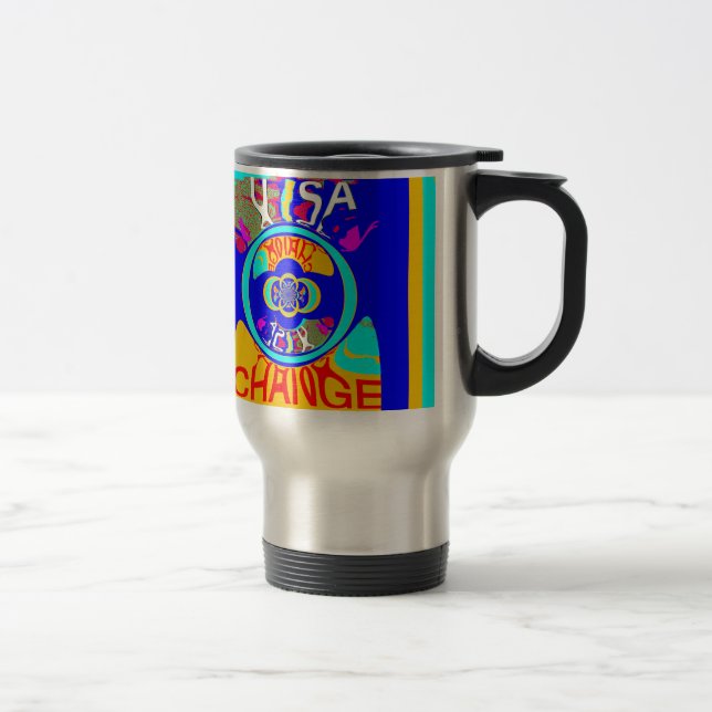 Mug De Voyage Psychedelic Groove : Pop Art Énergie Abstraite (Droit)