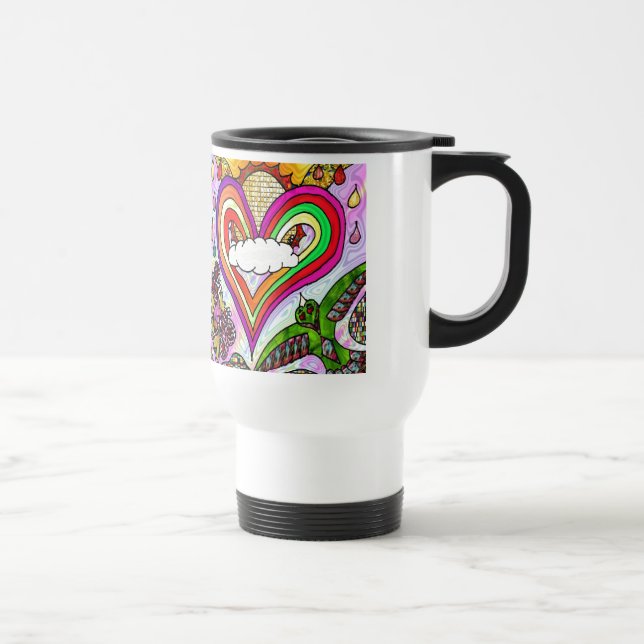 Mug De Voyage Psychédélic Rainbow Heart (Droite)