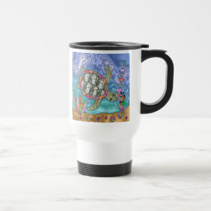 Mug De Voyage Psychédélic Sea Turtle Seahorse