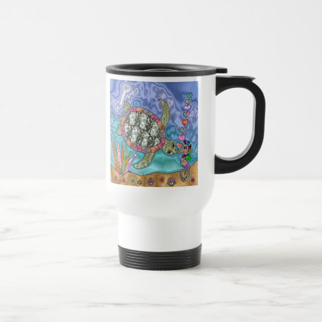 Mug De Voyage Psychédélic Sea Turtle Seahorse (Droite)