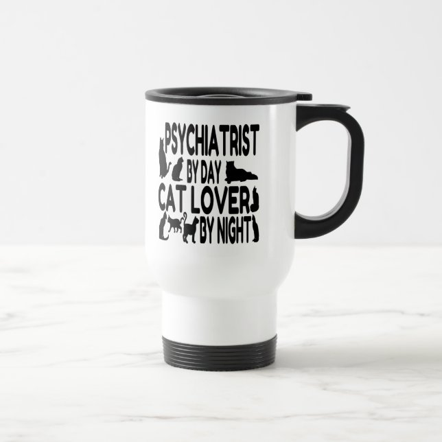 Mug De Voyage Psychiatre Amoureux des chats (Droite)