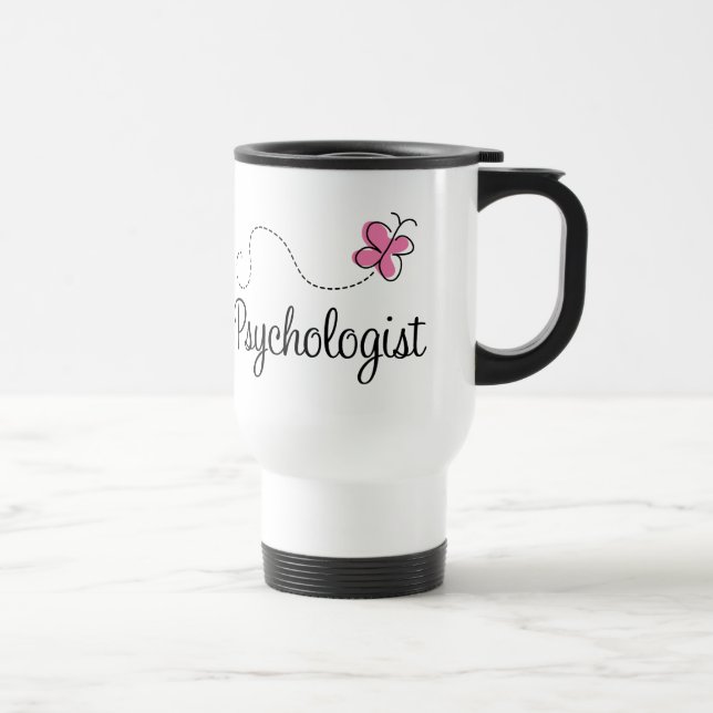 Mug De Voyage Psychologue rose mignon de papillon (Droite)