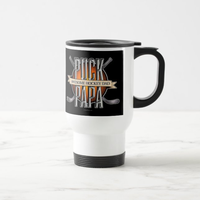 Mug De Voyage Puck Papa (Papa de hockey) (Droite)