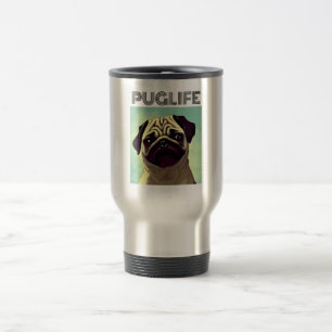 Mug De Voyage PUGLIFE Adorable Carlin visage Portrait