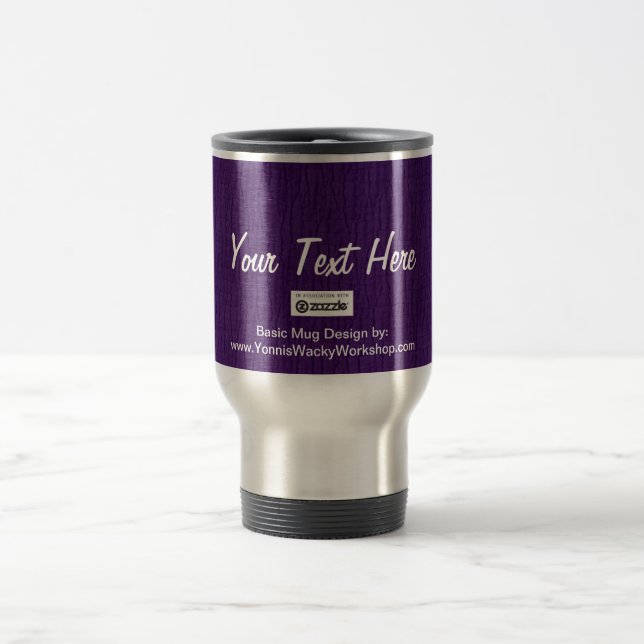 Mug De Voyage Purple de base, votre texte ici (Centre)