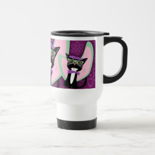 Mug De Voyage Purrsville Daddy-O Beatnik Kitty