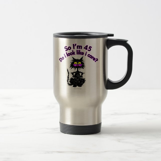 Mug De Voyage quarante-cinquième Cadeaux de chat d'anniversaire (Droit)