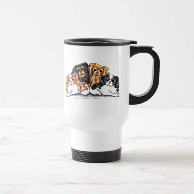 Mug De Voyage Quatre Cavalier King Charles Spaniels (Droite)