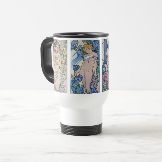 Mug De Voyage Quatre Fleurs, Alphonse Mucha (Devant gauche)