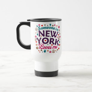 Mug De Voyage Quelqu'un à New York m'aime Design Rétro Drôle