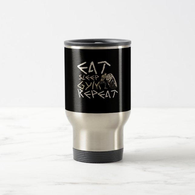 Mug De Voyage Quota Eat Sleep Gym Repeat Funny (Centre)