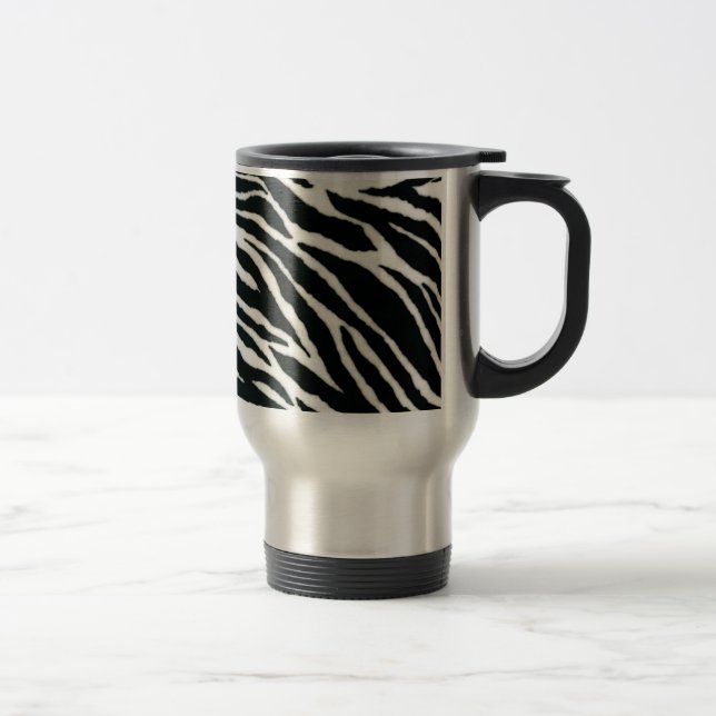 Mug De Voyage RAB Rockabilly Impression Zèbre Noir & Blanc (Droit)
