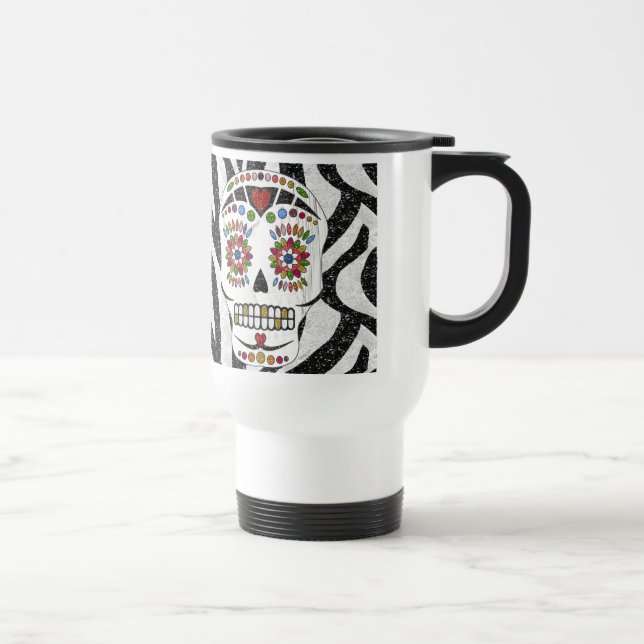 Mug De Voyage RAB Rockabilly Sugar Skull on Zebra (Droite)