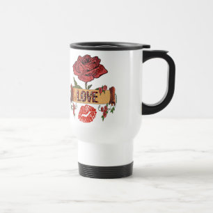 Mug De Voyage RAB Rockabilly Valentine Roses, Love & Lipstick