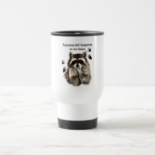 Mug De Voyage Raccoons laissés empreintes sur ma citation d'Humo