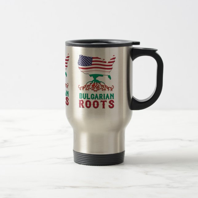 Mug De Voyage Racines américaines bulgares (Droit)