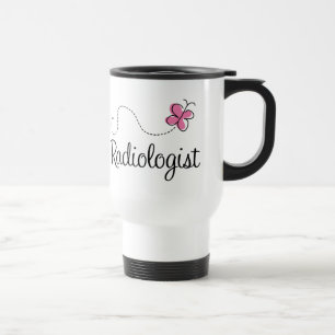 Mug De Voyage Radiologue rose mignon de papillon
