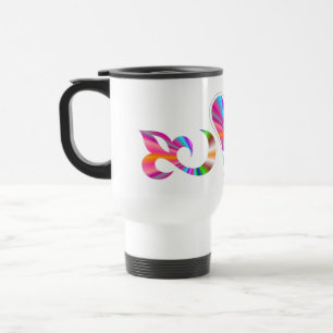 Mug De Voyage Rainbow Heart Lily et Butterfly