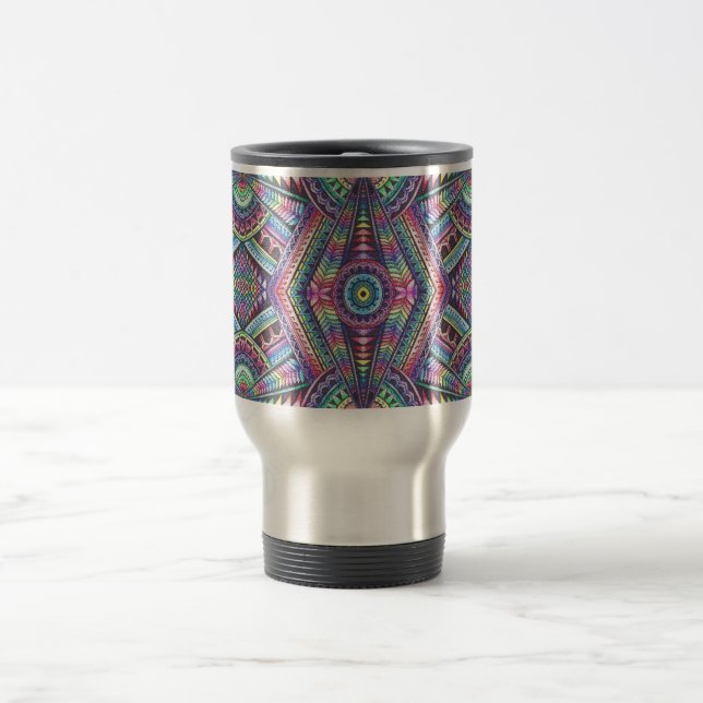 Mug De Voyage Rainbow Reiki Chakras Psychedelic Kaleidoscope Art (Centre)