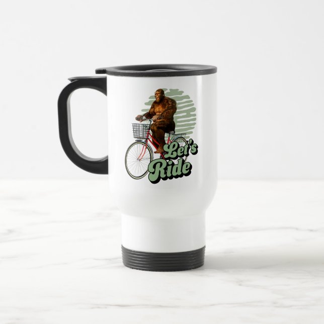 Mug De Voyage Randonnée à vélo dans la forêt de Sasquatch (Gauche)