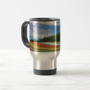 Mug De Voyage Rangées de fleurs de champ d'été