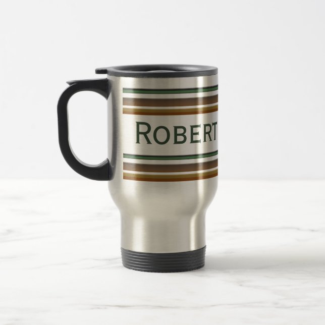 Mug De Voyage rayures jaunes vertes (Gauche)