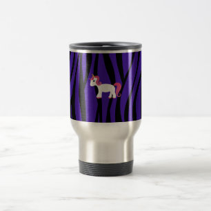 Mug De Voyage Rayures pourpres de zèbre de licorne