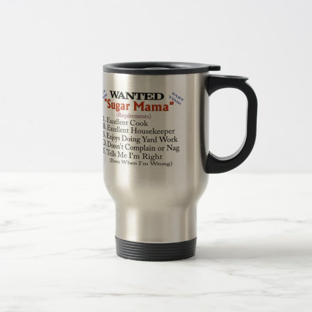 Mug De Voyage Recherché - maman de sucre (Droit)