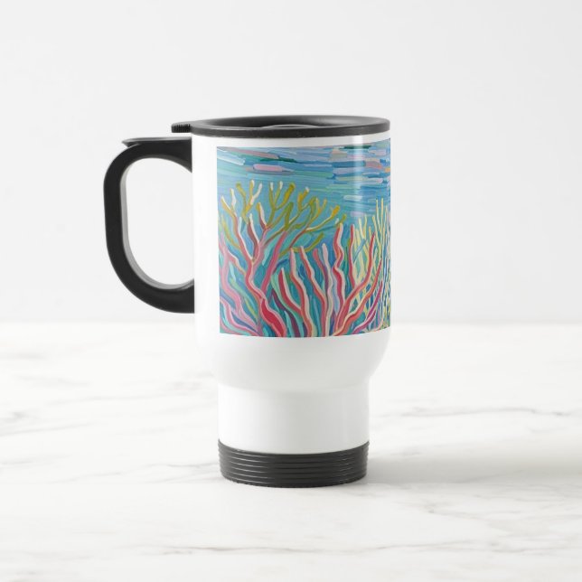 Mug De Voyage Récif de coraux dorés de l'océan (Gauche)
