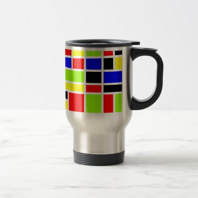 Mug De Voyage Rectangles colorées 01 - Customisées (Droit)