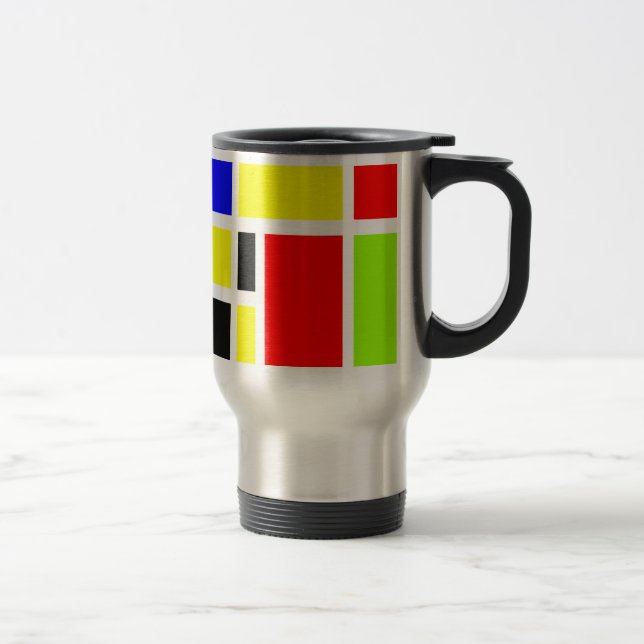 Mug De Voyage Rectangles colorées 04 - Customisées (Droit)