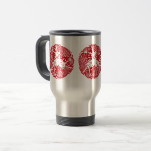 Mug De Voyage Red Whirling Koi Carp Fish Group