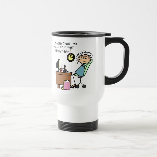Mug De Voyage Redressez la première fois l'humour (Droite)