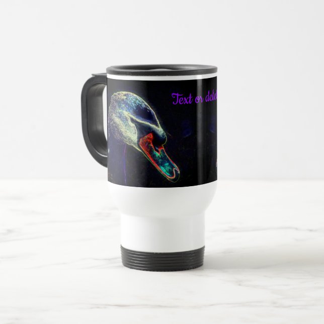 Mug De Voyage Regal Swan Art Abstrait Personnalisé (Devant gauche)