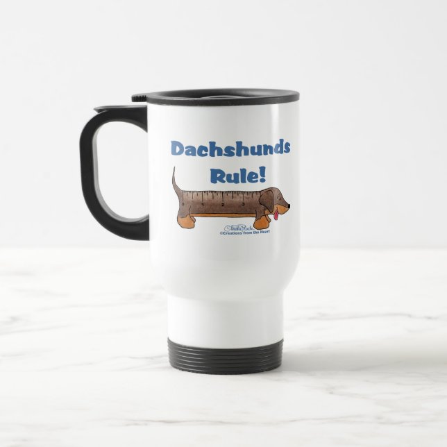 Mug De Voyage Règle Dachshunds (Gauche)