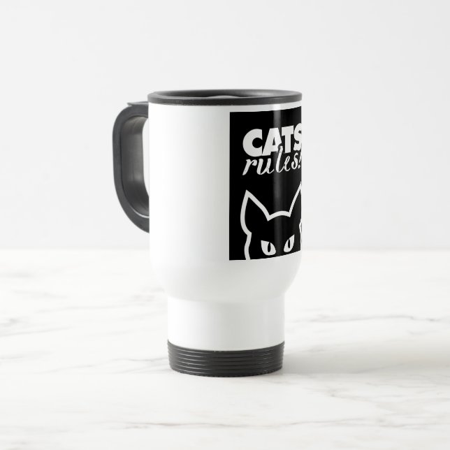Mug De Voyage Règles relatives aux chats (Devant gauche)