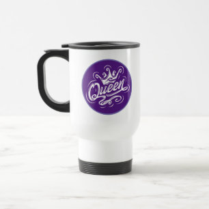 Mug De Voyage Reine avec couronne, conception de la typographie