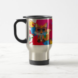 Mug De Voyage Renard Mignon et Ringard Éclaboussure de Peinture