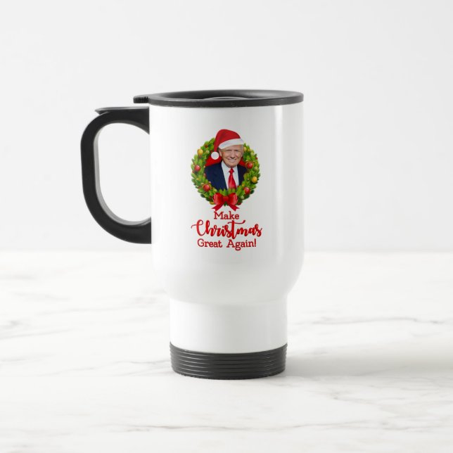 Mug De Voyage Rendre Noël à la grandeur Trump MAGA cadeau amusan (Gauche)