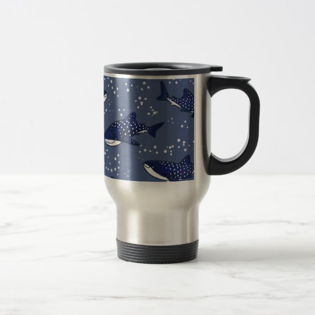 Mug De Voyage Requin de baleine étoilé (foncé) (Droit)